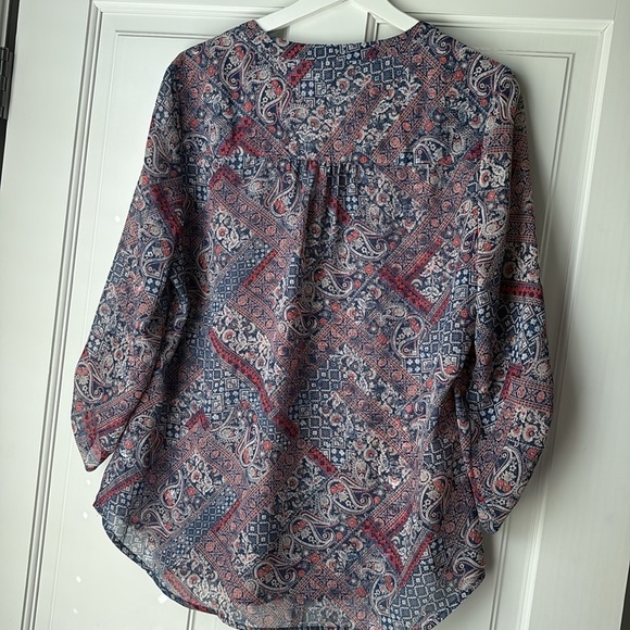 Maurices Paisley Print Blouse - Red and Blue - Picture 5 of 5